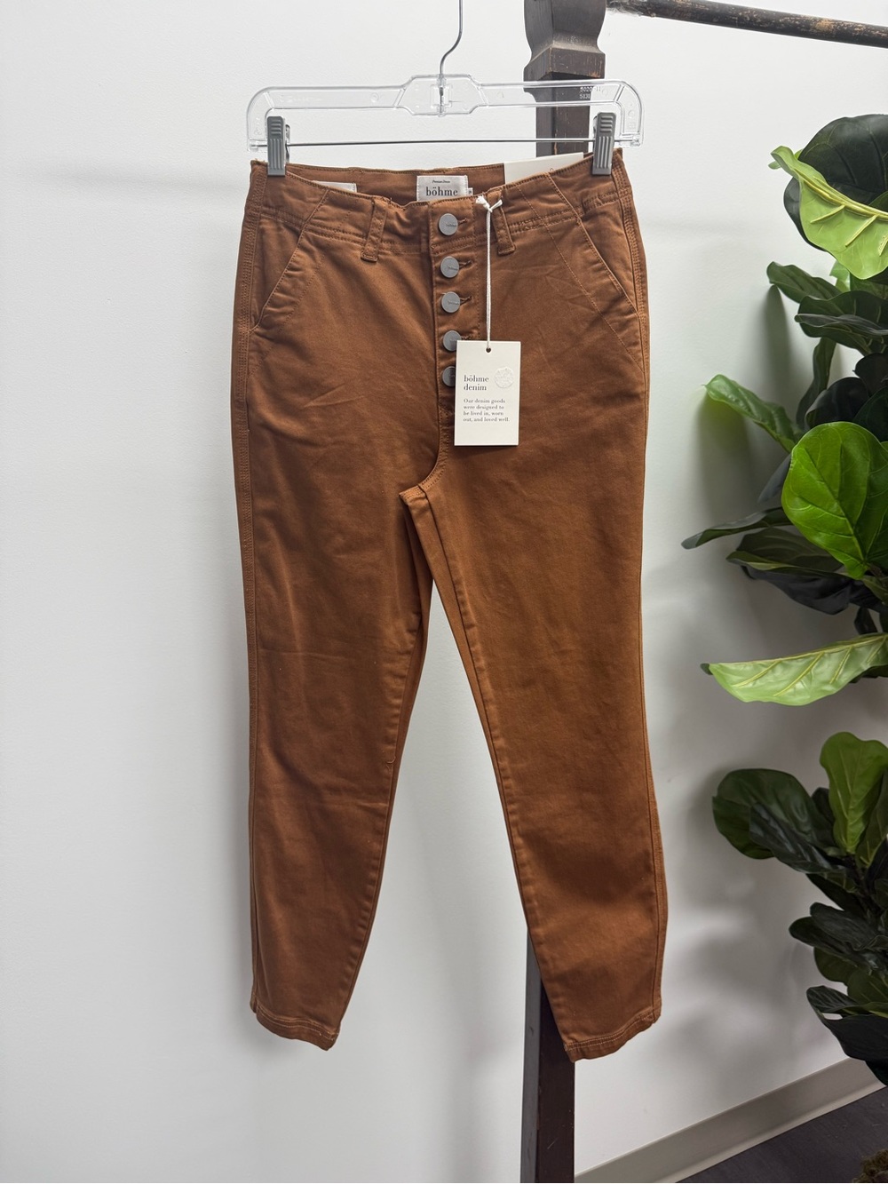 böhme Rust-Copper High Waist Button Fly Pants